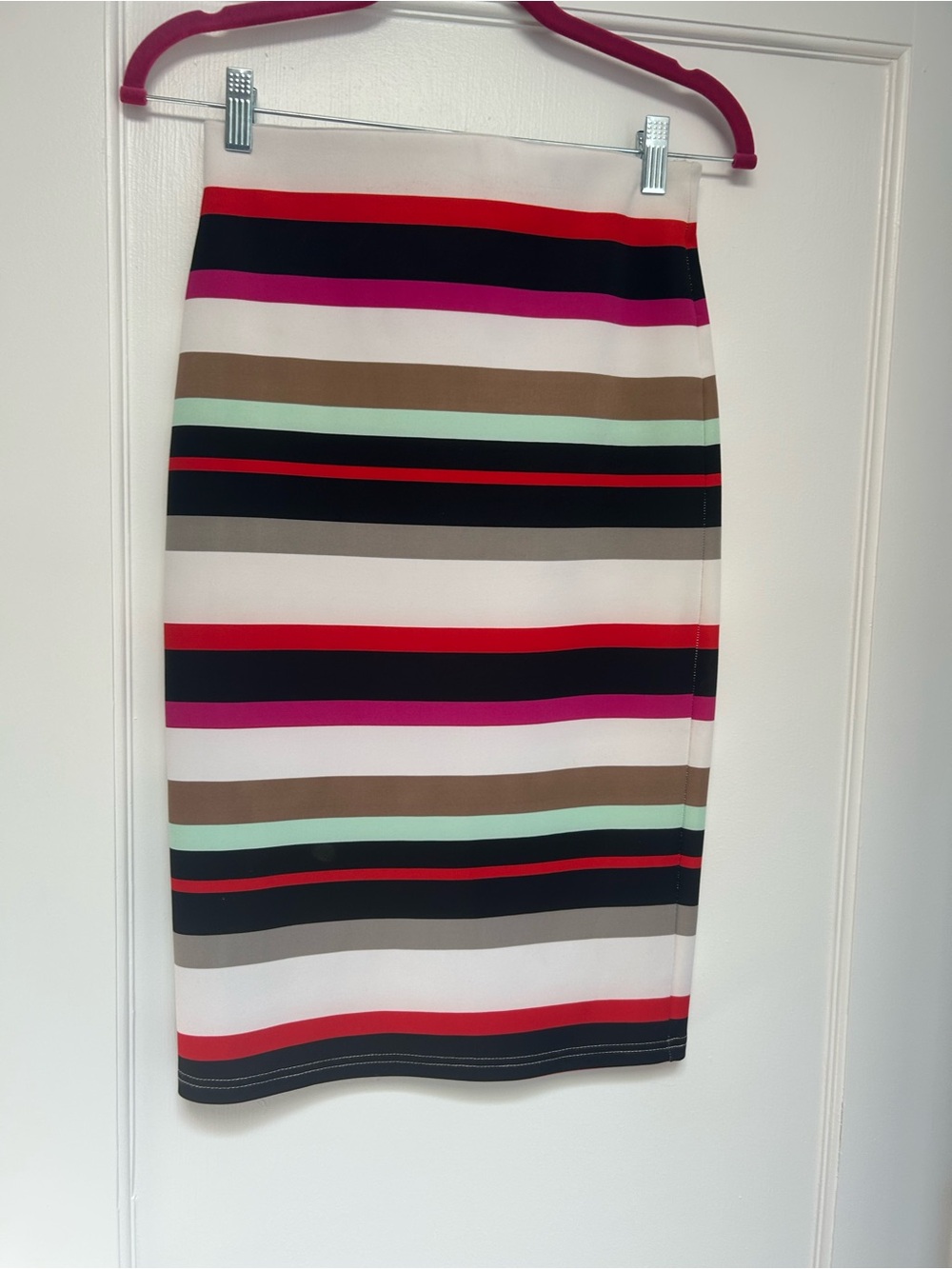 Sequin Hearts Striped Pencil Skirt - Size S
